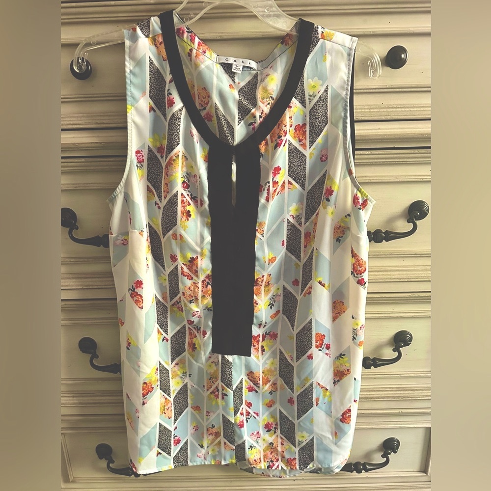 Cabi Grosgrain sleeveless Tunic Large EUC